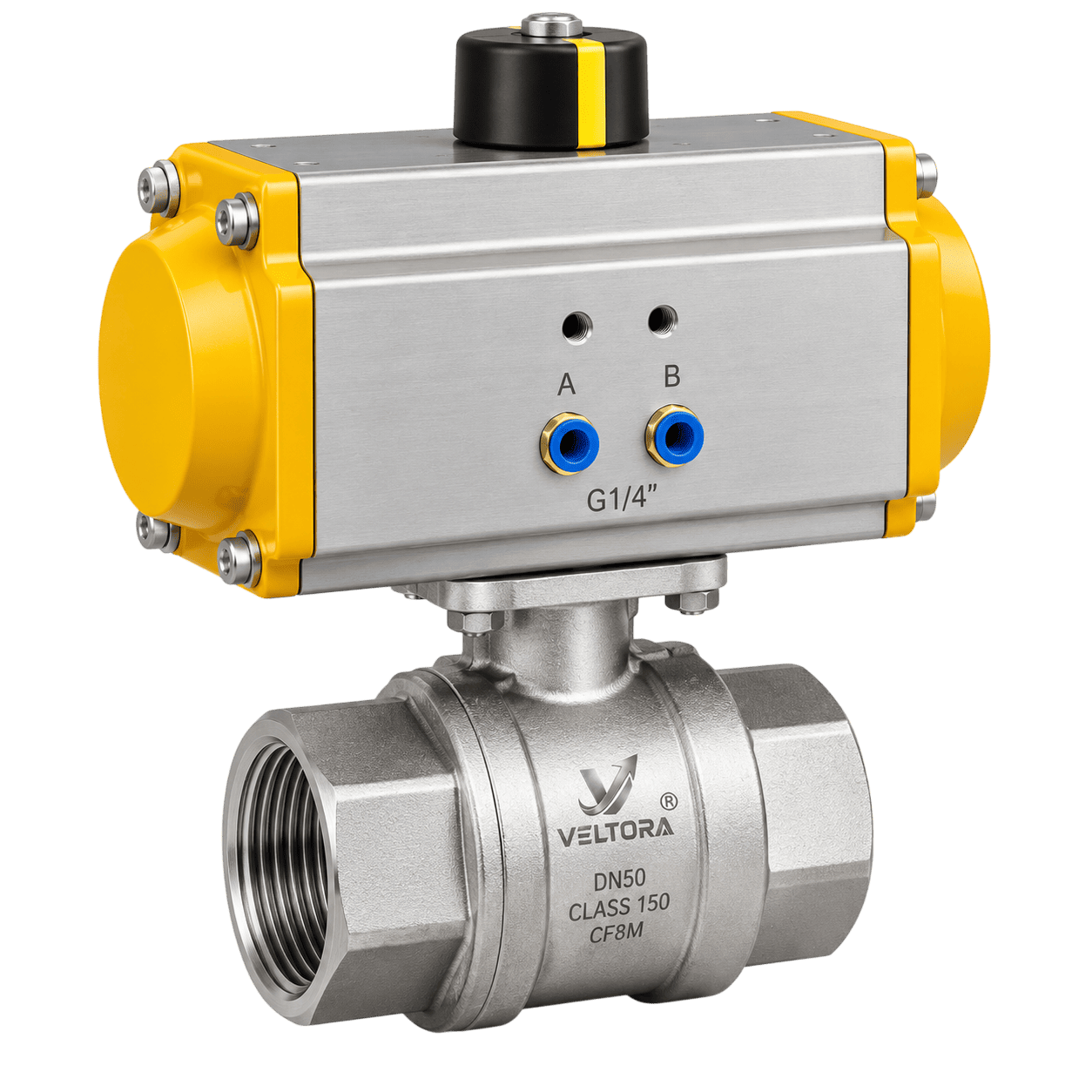 Pneumatic Actuated Ball Valve (1 Piece, Threaded)
